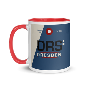 DRS - Dresden Flughafencode Tasse mit farbiger Innenseite