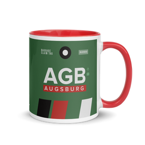 AGB - Augsburg Flughafencode Tasse mit farbiger Innenseite