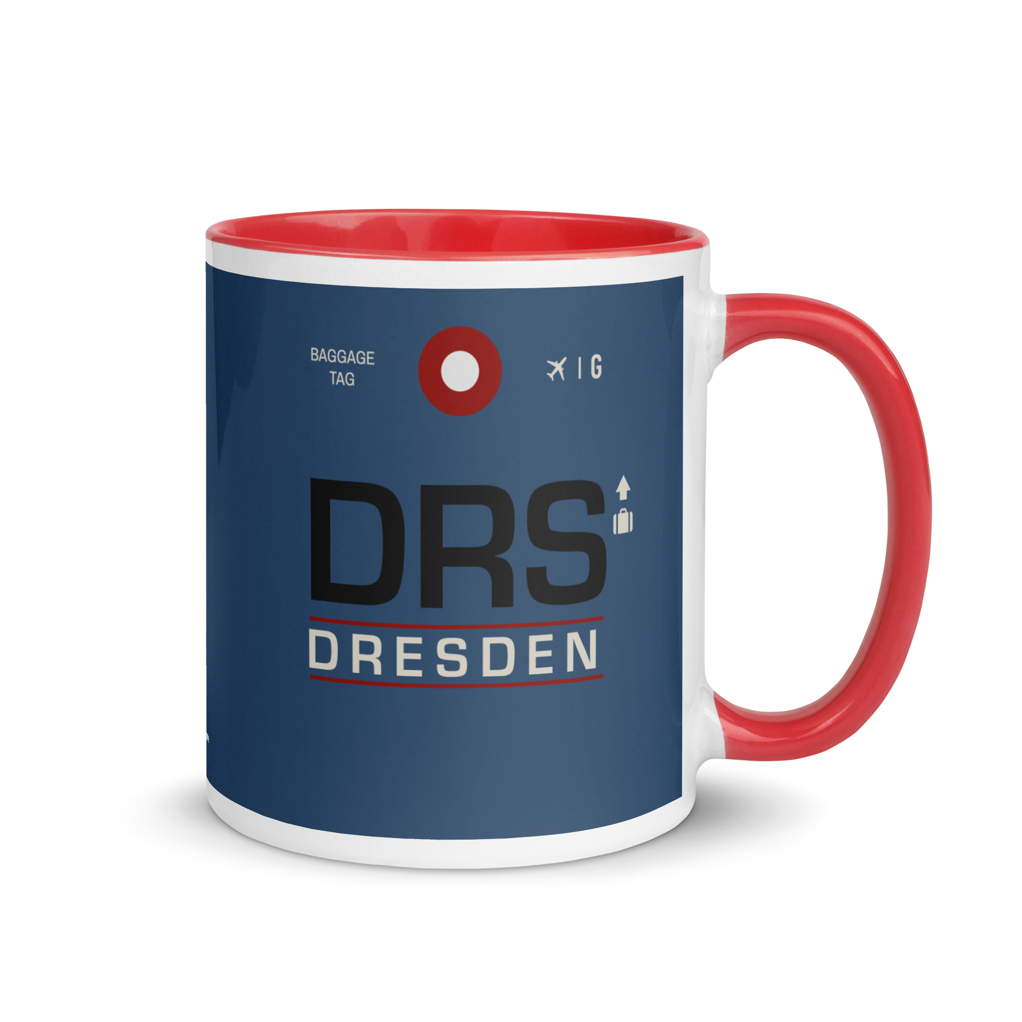 DRS - Dresden Flughafencode Tasse mit farbiger Innenseite