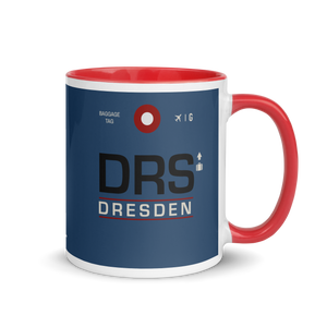 DRS - Dresden Flughafencode Tasse mit farbiger Innenseite