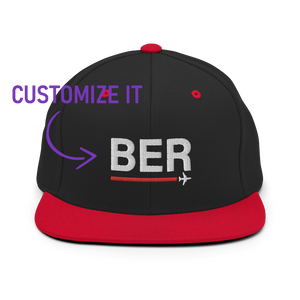 Bestickte Snapback-Kappe black / red Airport Snapback-Cap