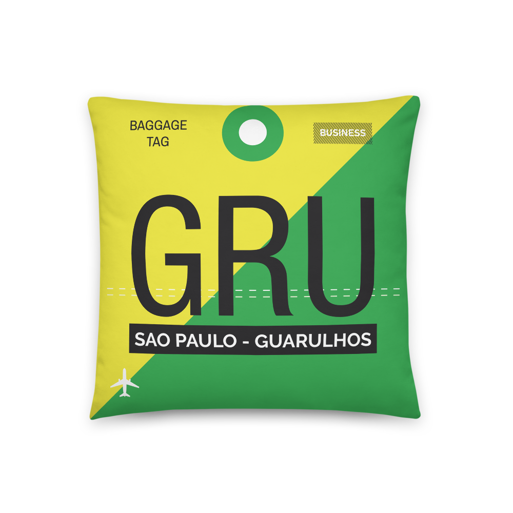 GRU - Flughafen Sao Paulo - Guarulhos Code Dekokissen 46 cm x 46 cm - personalisierbar