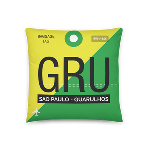 GRU - Flughafen Sao Paulo - Guarulhos Code Dekokissen 46 cm x 46 cm - personalisierbar