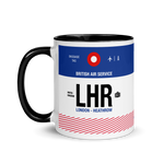 Load image into Gallery viewer, LHR - London - Heathrow Airport Code Mug with colored interior
