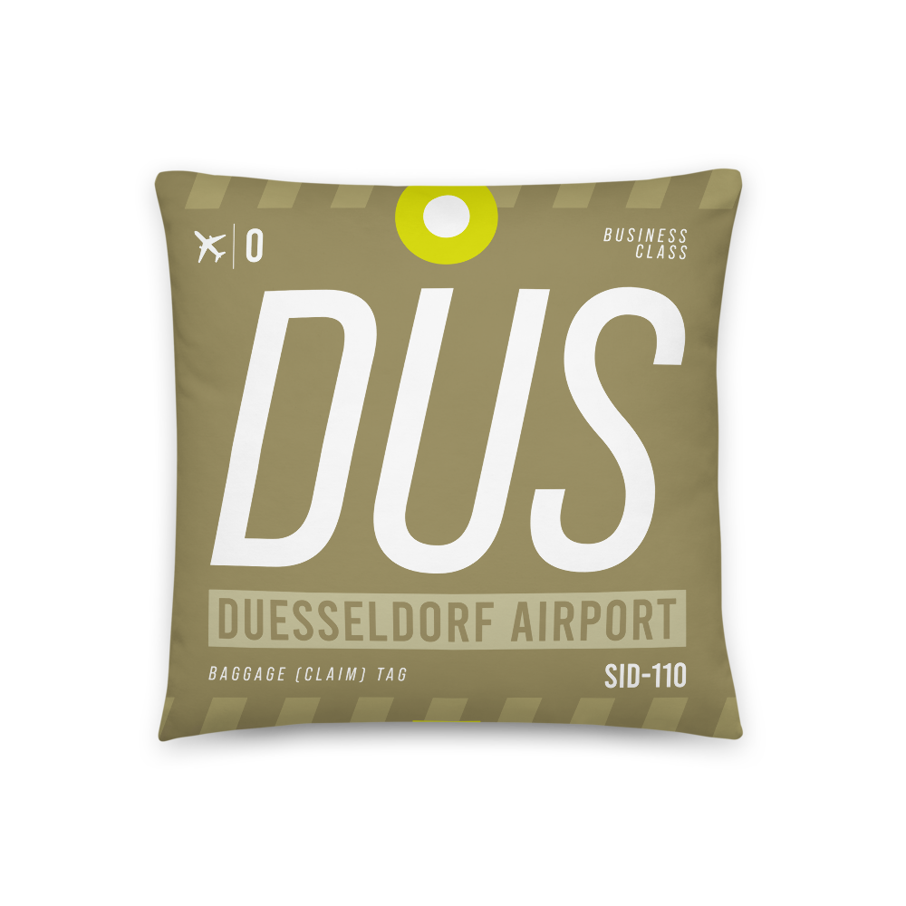 DUS - Flughafen Düsseldorf Code Dekokissen 46 cm x 46 cm - personalisierbar