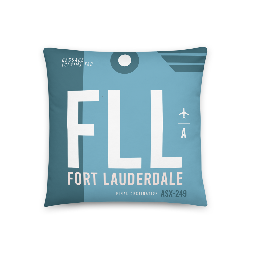 FLL - Flughafen Fort Lauderdale Code Dekokissen 46 cm x 46 cm - personalisierbar