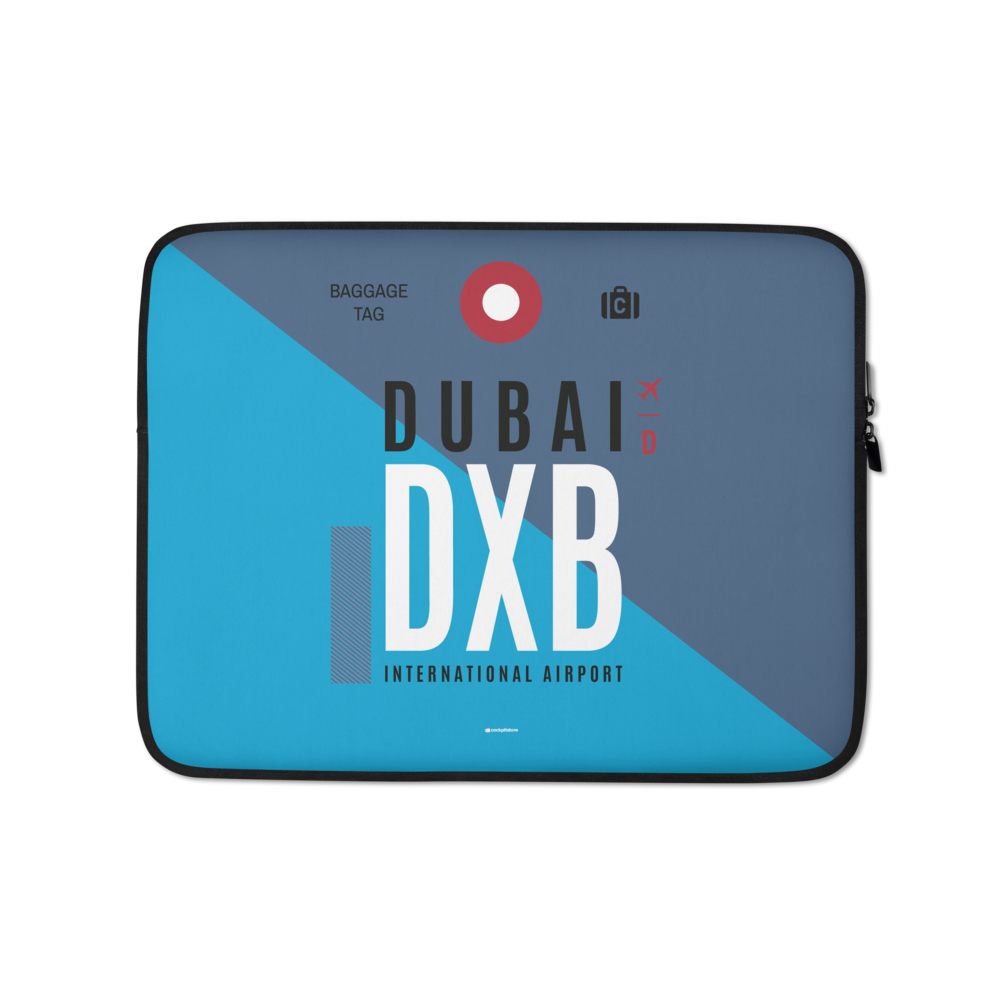 DXB - Dubai Laptop Sleeve Bag 13in and 15in with airport code