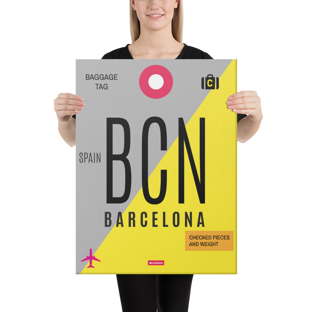 Leinwanddruck - BCN - Barcelona Flughafen Code