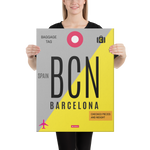 Load image into Gallery viewer, Canvas Print - BCN - Barcelona Airport Code
