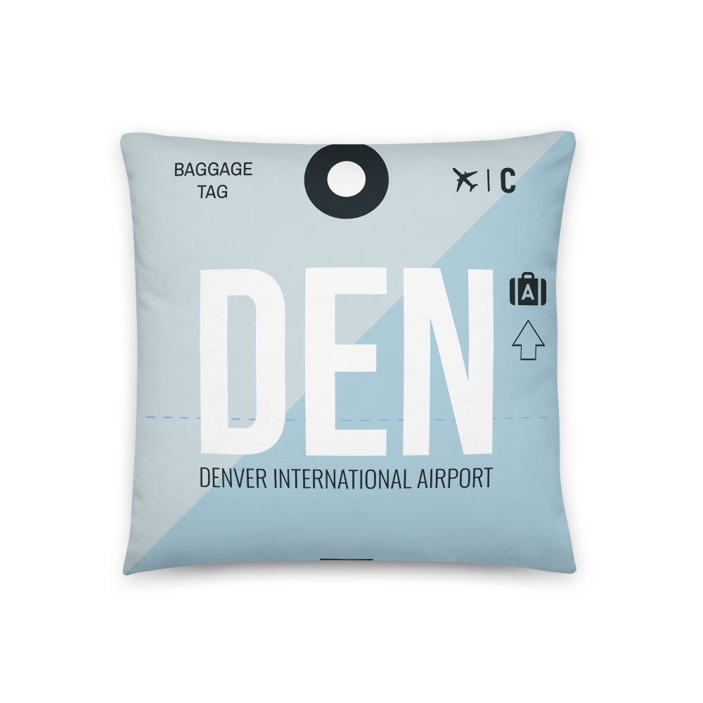 DEN - Denver Airport Code Throw Pillow 46cm x 46cm - Customizable