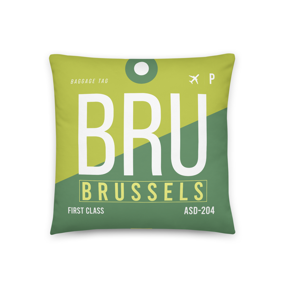 BRU - Flughafen Brussels Code Dekokissen 46 cm x 46 cm - personalisierbar