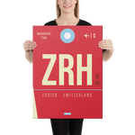 Lade das Bild in den Galerie-Viewer, Leinwanddruck - ZRH - Zurich Flughafen Code
