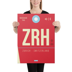 Leinwanddruck - ZRH - Zurich Flughafen Code
