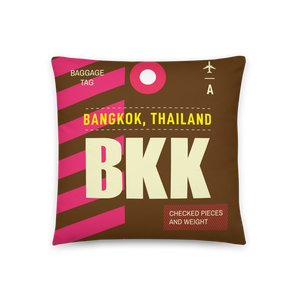 BKK - Flughafen Bangkok Code Dekokissen 46 cm x 46 cm - personalisierbar