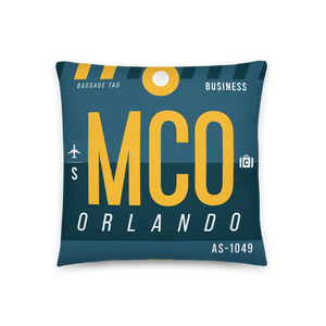 MCO - Orlando Airport Code Throw Pillow 46cm x 46cm - Customizable