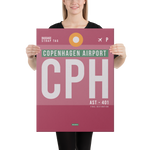 Load image into Gallery viewer, Canvas Print - CPH - Copenhagen Airport Code
