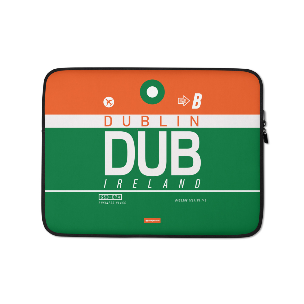 DUB - Dublin Laptop Sleeve Bag 13in and 15in with airport code
