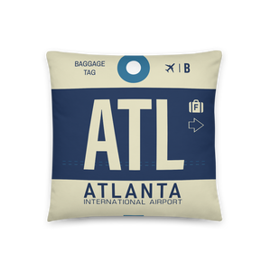 ATL - Atlanta Airport Code Throw Pillow 46cm x 46cm - Customizable