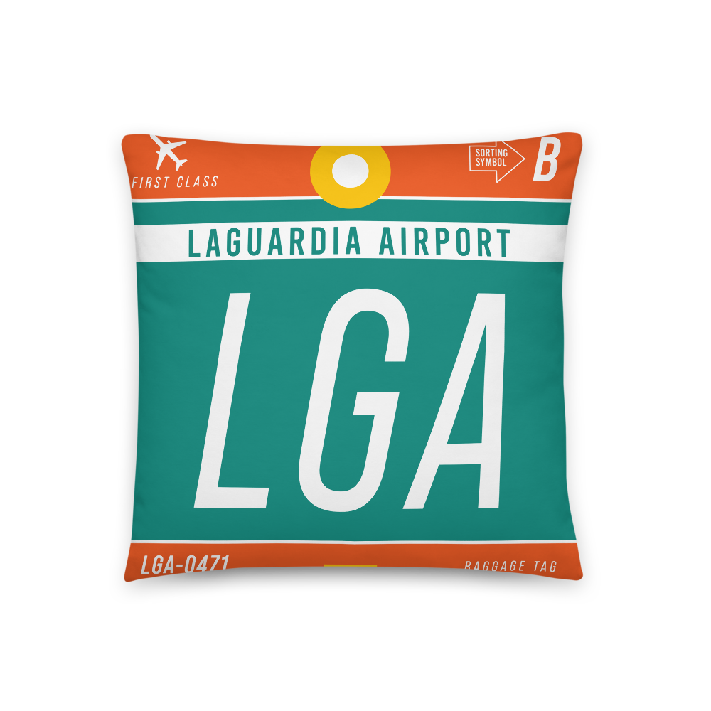 LGA - LaGuardia Airport Code Throw Pillow 46cm x 46cm - Customizable