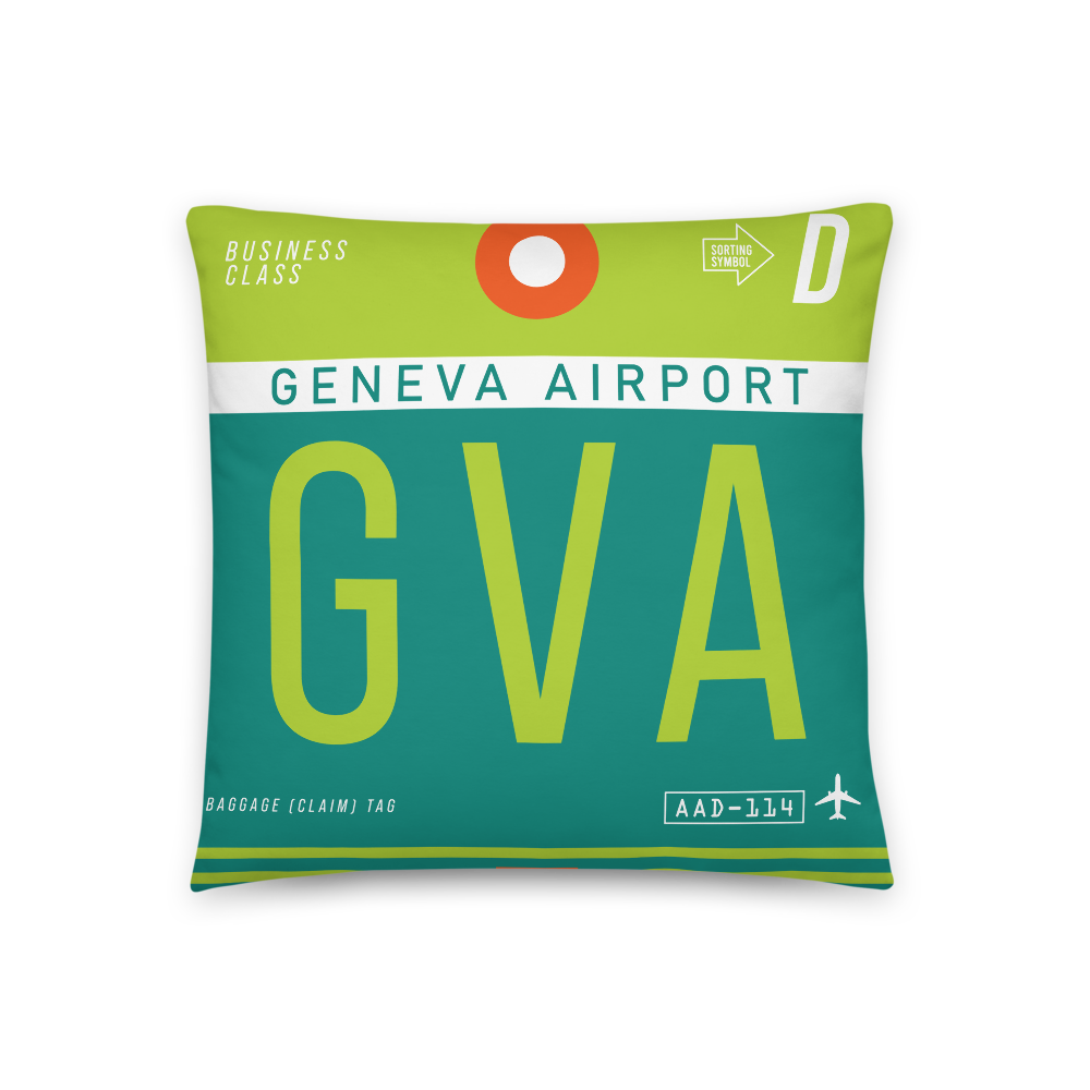GVA - Flughafen Geneva Code Dekokissen 46 cm x 46 cm - personalisierbar