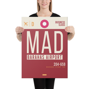 Leinwanddruck - MAD - Madrid Flughafen Code