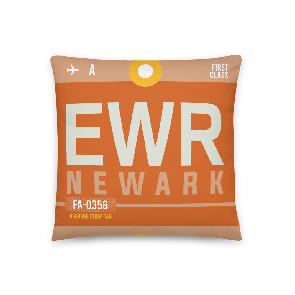 EWR - Flughafen New Jersey Code Dekokissen 46 cm x 46 cm - personalisierbar