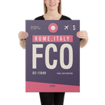 Lade das Bild in den Galerie-Viewer, Leinwanddruck - FCO - Rome Flughafen Code
