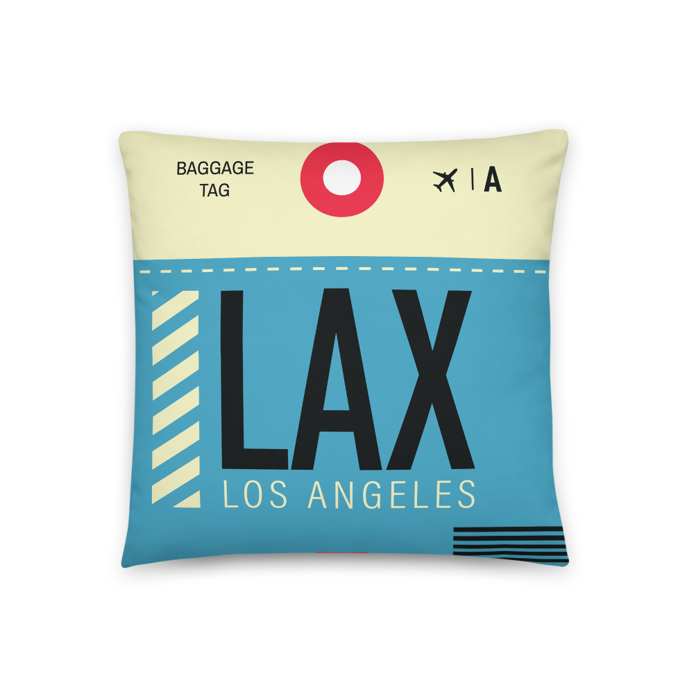 LAX - Los Angeles Airport Code Throw Pillow 46cm x 46cm - Customizable