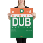 Load image into Gallery viewer, Canvas Print - DUB - Dublin Airport Code
