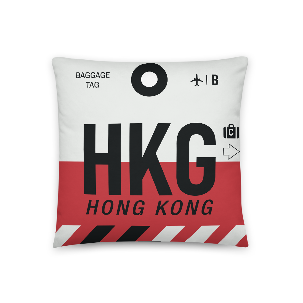 HKG - Hong Kong Airport Code Throw Pillow 46cm x 46cm - Customizable