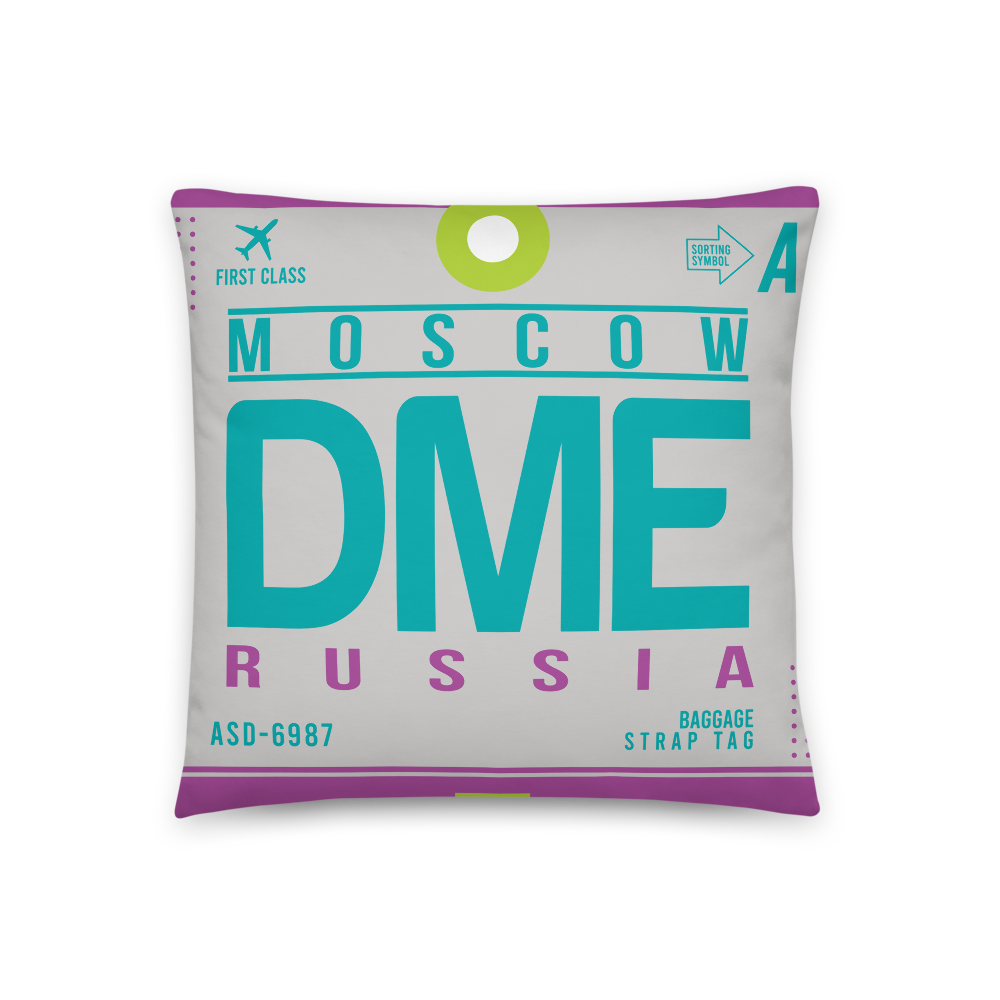 DME - Moscow Airport Code Throw Pillow 46cm x 46cm - Customizable