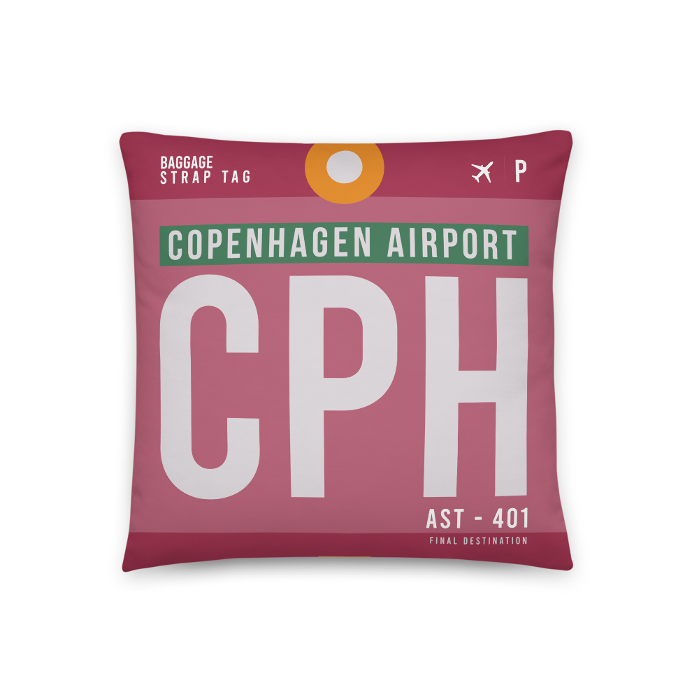 CPH - Copenhagen Airport Code Throw Pillow 46cm x 46cm - Customizable