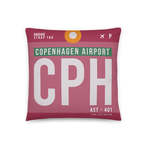 CPH - Copenhagen Airport Code Throw Pillow 46cm x 46cm - Customizable