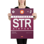 Lade das Bild in den Galerie-Viewer, Leinwanddruck - STR - Stuttgart Flughafen Code
