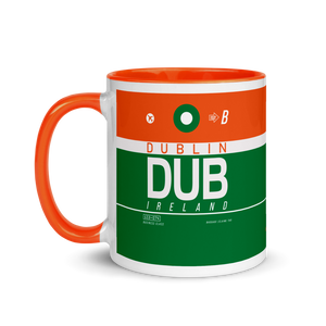 DUB - Dublin Airport Code mug with colored interior