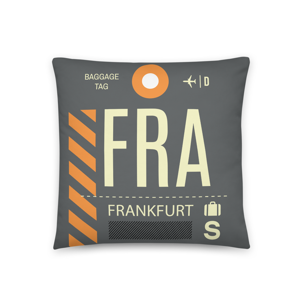 FRA - Flughafen Frankfurt Code Dekokissen 46 cm x 46 cm - personalisierbar