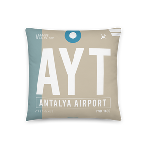 AYT - Flughafen Antalya Code Dekokissen 46 cm x 46 cm - personalisierbar