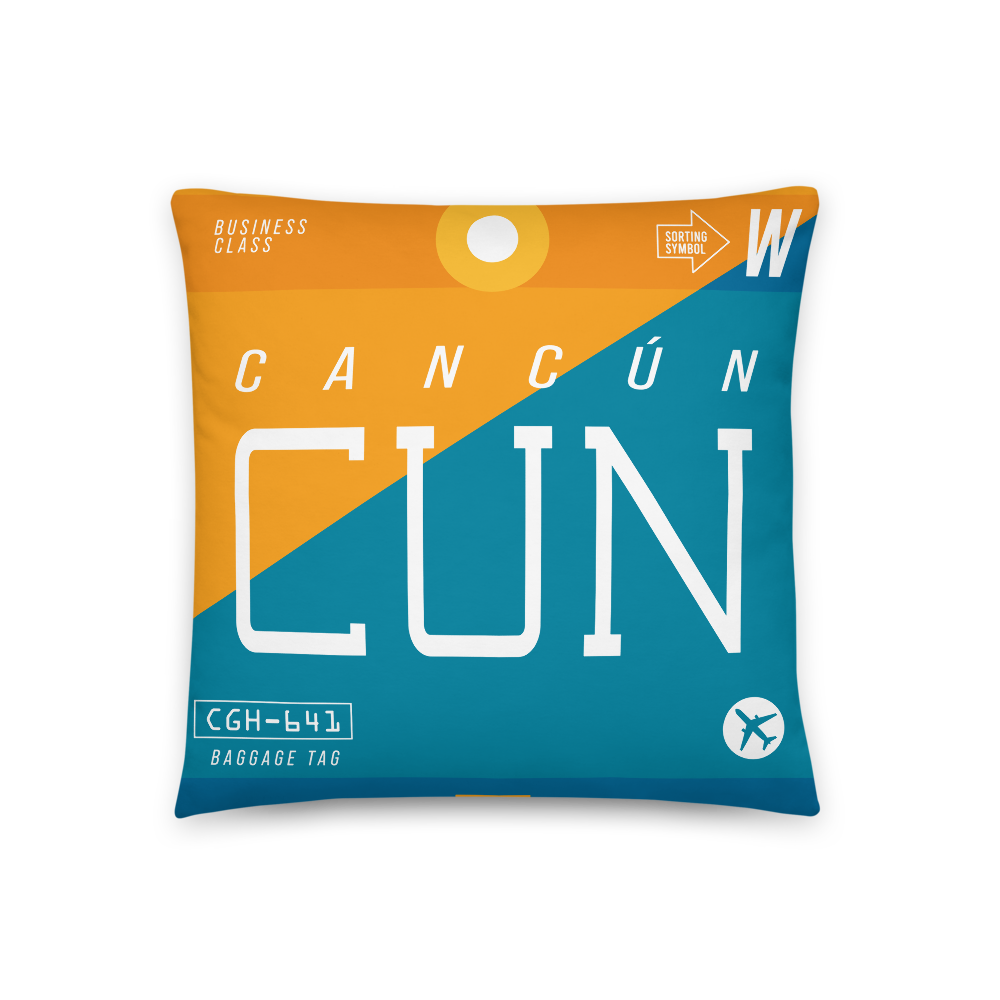 CUN - Flughafen Cancun Code Dekokissen 46 cm x 46 cm - personalisierbar