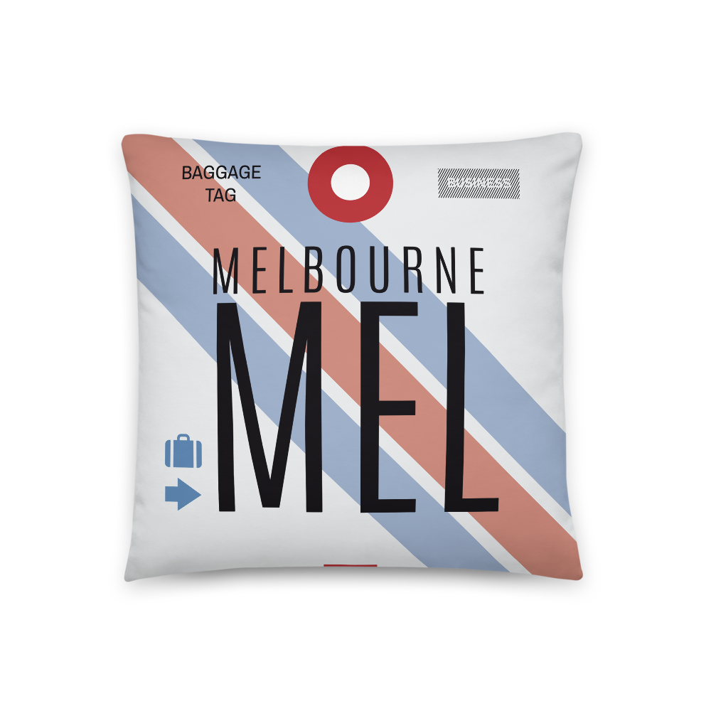 MEL - Melbourne Airport Code Throw Pillow 46cm x 46cm - Customizable