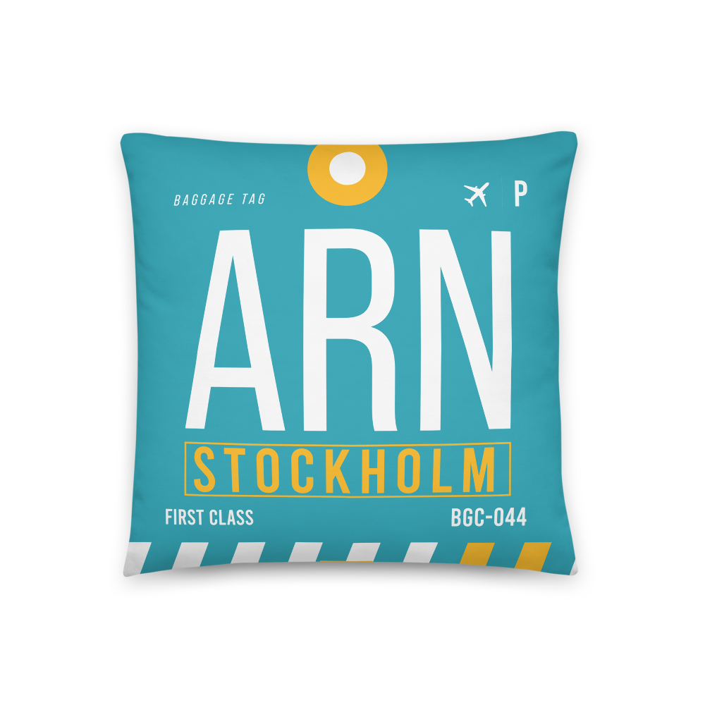 ARN - Stockholm Airport Code Throw Pillow 46cm x 46cm - Customizable