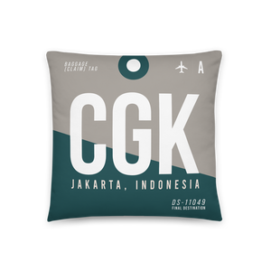 CGK - Flughafen Jakarta Code Dekokissen 46 cm x 46 cm - personalisierbar