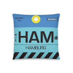 HAM - Flughafen Hamburg Code Dekokissen 46 cm x 46 cm - personalisierbar