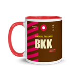 Load image into Gallery viewer, BKK - Bangkok Airport Code mug with colored interior
