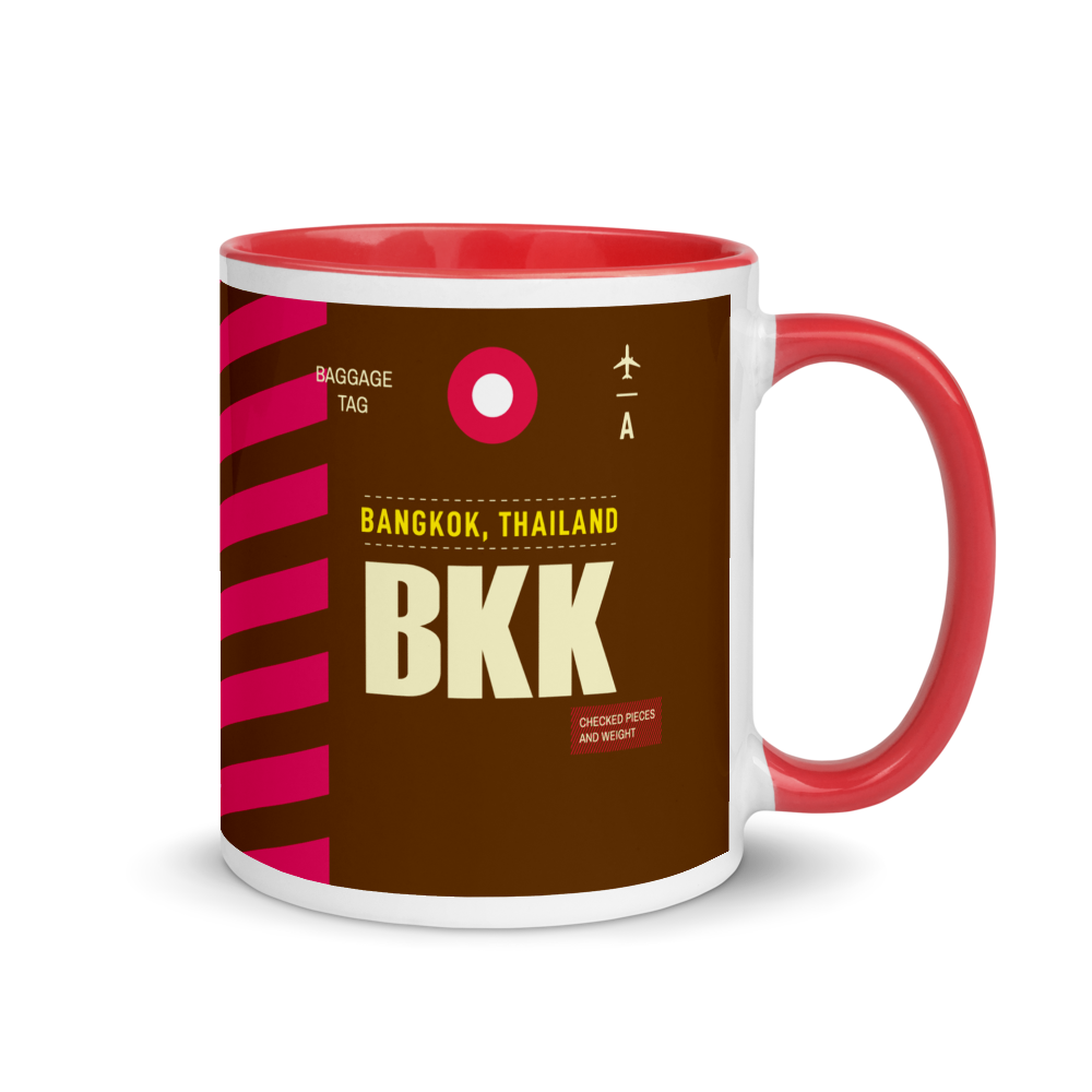 BKK - Bangkok Airport Code mug with colored interior
