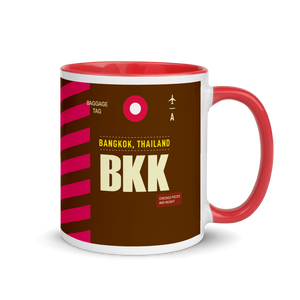 BKK - Bangkok Airport Code mug with colored interior