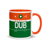 Load image into Gallery viewer, DUB - Dublin Airport Code mug with colored interior
