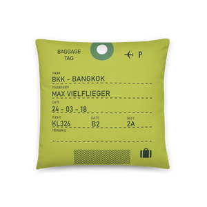 BRU - Brussels Code Airport Throw Pillow 46cm x 46cm - Customizable