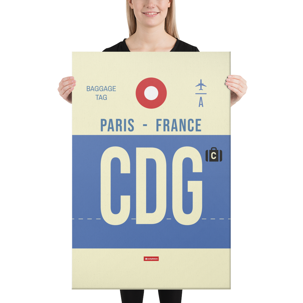 Leinwanddruck - CDG - Paris Flughafen Code – Cockpitstore