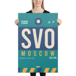 Lade das Bild in den Galerie-Viewer, Leinwanddruck - SVO - Moscow Flughafen Code
