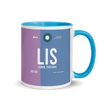 Load image into Gallery viewer, LIS - Lisbon Airport Code mug with colored interior
